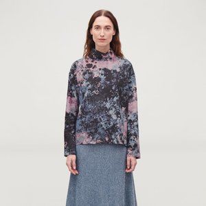 COS ABSTRACT PRINT HIGH NECK TOP BLOUSE